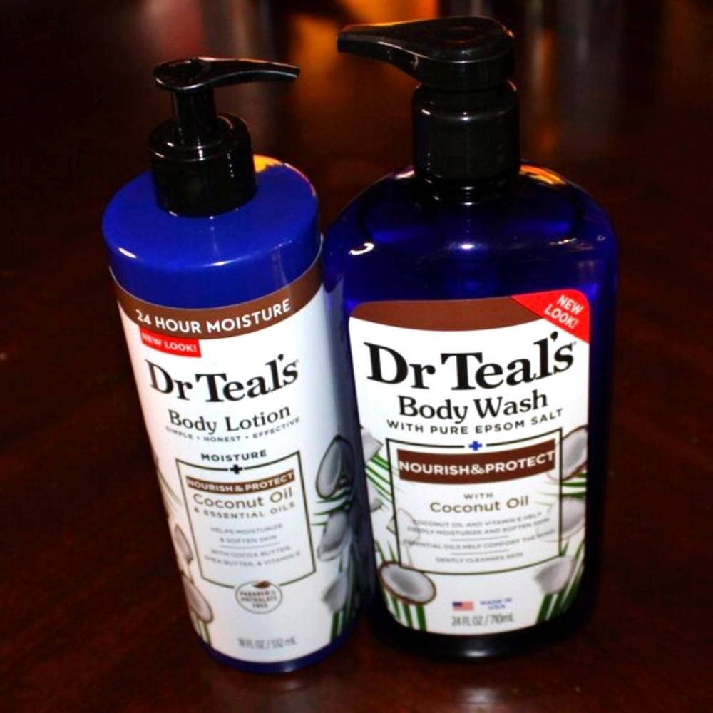 Body Wash & Lotion Set Dr Teals – Coconut Oil – Lot of 2 –